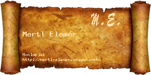 Mertl Elemér névjegykártya