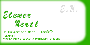 elemer mertl business card